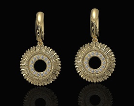 cerchio piume orecchini stampabile stl gioielleria oro argento platino sterlina gemme gioiello donne brillante elegante diamante orecchino moda piuma 3d 3d print model - Mito3D
