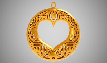 cerchio cuore gioielli catena di identificazione il design braccialetto anello diamante la collana gli orecchini oro perla argento ciondoli 3d print model - Mito3D