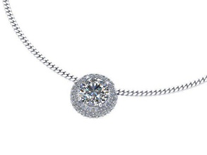 ciondolo cerchio gioielli diamante d'oro argento ciondoli 3d print model - Mito3D