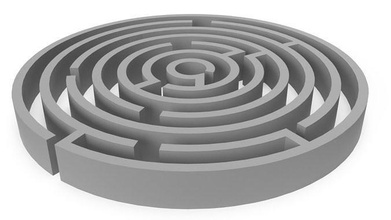 círculo modelado labirinto circular cerca castelo jardim enigma poli polígono coleção 3d modelo jogos arquitetônico medieval brinquedos 3d print model - Mito3D