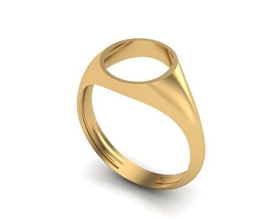 circle signet ring jewelry gold silver printable jewel gem engagem diamond fashion beauty rings 3dprint circlering 3d print model - Mito3D