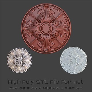 circle wooden middle ornament art wood design ornate woodcarve woodcarving cnc router printable 3d model blender highpoly stl ready decoration sculptures 3d print model - Mito3D
