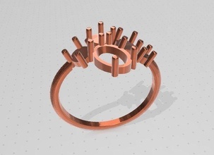 circon anel 1 projeto joalheria mobília diamante argolas 3d print model - Mito3D