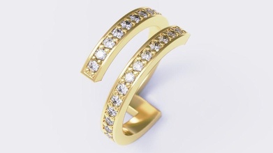 circular ring jewelry gold silver aylana gem luxury shining elegant art vertical brilliant rings 3d print model - Mito3D