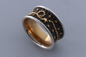 le cirque des étoiles de l'anneau bijoux chanel comete etsy ebay 1932 la mode élégant à fantaisie tissus tissu fil discussion queue pli mariage les anneaux 3d print model - Mito3D