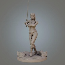 ciri witcher 3d printer 3dprint modeling print warrior woman 3dcharacter sculptures printable statue art 3d print model - Mito3D