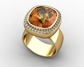 citrino anéis de diamante mulheres jóias anel casamento pedra preciosa esmeralda o engajamento ruby safira topázio ametista 3d print model - Mito3D