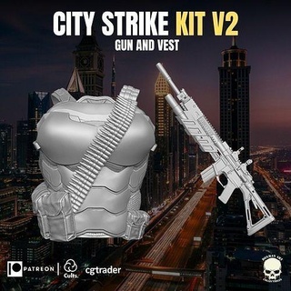 city strike kit v2 action figures gi joe mezco marvel legends classified force vest gun wereable games toys 3d print model - Mito3D