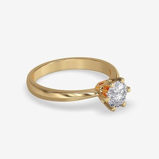 cj-0049 solitaire diamond engagement ring gold render images videos jewelry wedding printable rings 3d print model - Mito3D