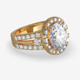 cj-0058 engagement ring rose gold render images videos jewelry diamond wedding printable rings 3d print model - Mito3D
