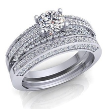 cjc156 señoras mujeres diamante rubí Esmeralda anillos anillo compromiso 3d print model - Mito3D