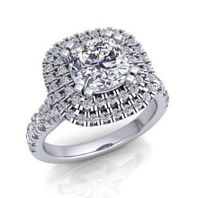 cjc160 senhoras mulher mulheres diamante rubi esmeralda argolas anel noivado 3d print model - Mito3D