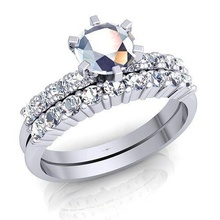cjc161 Dames femmes diamant rubis émeraude anneaux bague engagement 3d print model - Mito3D
