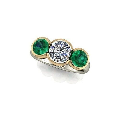 cjc633 senhoras mulher mulheres diamante rubi esmeralda argolas anel noivado 3D print model - Mito3D