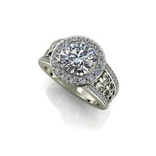 cjc636 señoras mujeres diamante rubí Esmeralda anillos anillo compromiso 3d print model - Mito3D