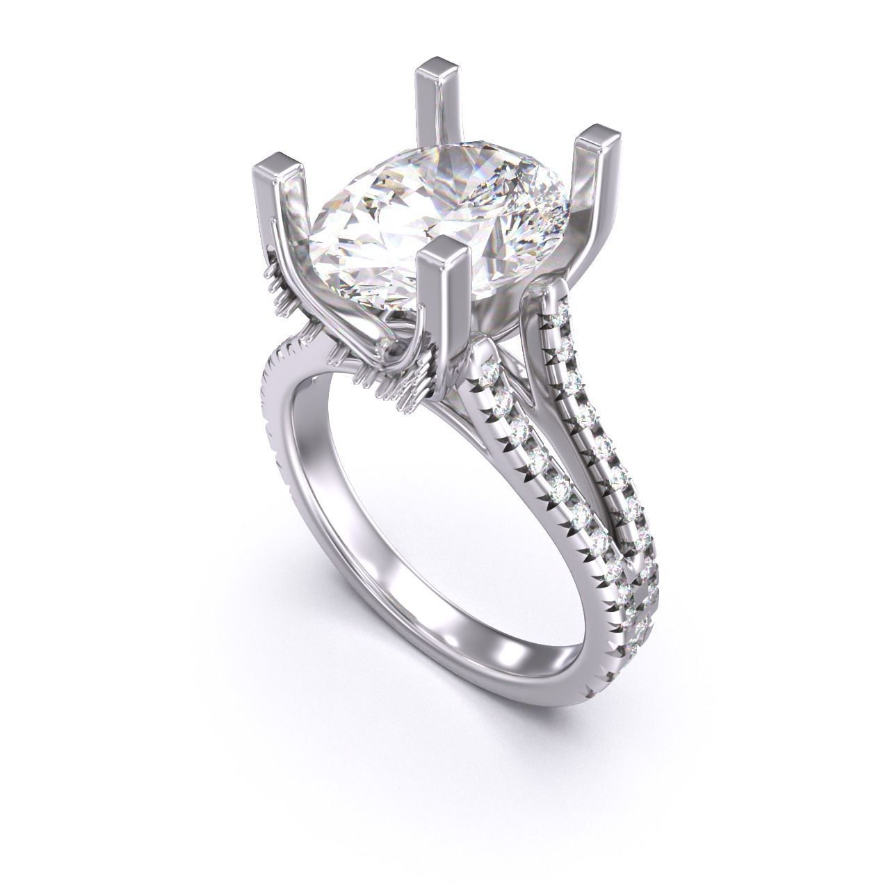 cjc7021 señoras mujeres diamante rubí Esmeralda anillos anillo compromiso 3D print model - Mito3D