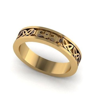 claddagh band jewel printable jewelry wedding ring engagement diamond brilliant pack heart love fashion celtic pattern ireland irish canada hands rings 3d print model - Mito3D