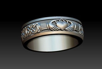 claddagh celtique irlandais irlande cœur mains bras étreinte ami galway mao couronne doigts bracos relation amicale viking bijoux anneaux 3d print model - Mito3D