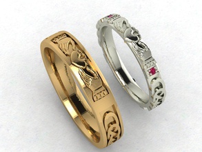claddagh yüzüğü takı yüzük İrlandalı sundu dostluk nişan resimde 3d print model - Mito3D