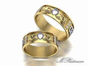 claddagh squillare 008 irlandesi gioielleria gruppo musicale diamante acquistare 3d modello oro anelli 3d print model - Mito3D