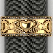 claddagh ring herz hände juwel schmuck silber druckbar mode diamant juwelier engagem engagement hochzeit gold weiblich ringe hochzeitsring 3d print model - Mito3D