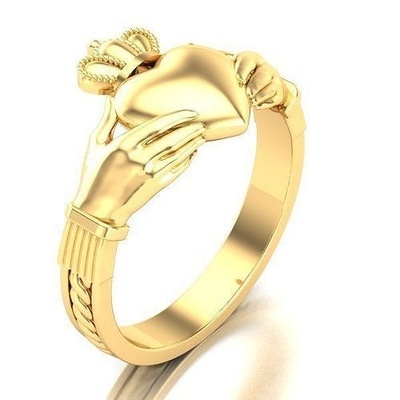 claddagh squillare numero gioielleria regalo bellissimo vintage stampabile diamanti donne gioiello anelli 3dm 3ds stl oro alto poligonale lusso cuore 3d print model - Mito3D