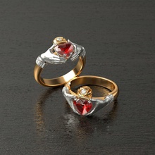 claddagh ring rg0032 jewelry jewellery ruby gemstone diamond engagement wedding rings 3d print model - Mito3D