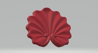clam shell ornament 2 furniture woodcarving cnc 3dprint art printable house 3d print model - Mito3D