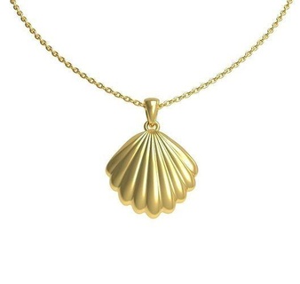 clamshell pendant necklace 3d print model two models jewelry shell gold silver printable accessory clam seajewelry ocean australia usa canada bijouterie precious jewellery jeweler mollusc pendants 3d print model - Mito3D