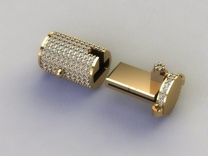 clasp jewelry gold printable lock roundlock chainlock diamondlock chain silver braceletlock bracelet hiphop 3d print model - Mito3D