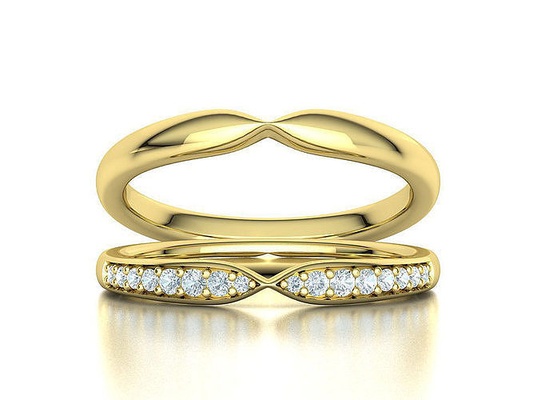 clásico banda partido anillo 3d modelo 10300 canalla estados unidos canadá joyería joya 3dring infinito imprimible diamante moda boda conjunto delicado oro anillos bandas unido estados europa 3d print model - Mito3D