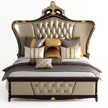 clássico cama mobília luxo Antiguidade ouro Projeto travesseiro hospital dormir interior anel retro roupa imperial moderno prata simulador casa 3d print model - Mito3D