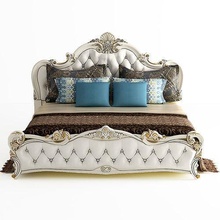 clássico cama Antiguidade luxo imperial ouro decoração vintage ornamentado retro rococó casa mobília 3d print model - Mito3D