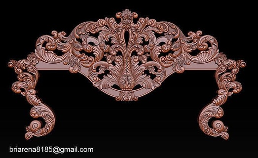 classic bed 3d relief models stl jdp artcam furniture cnc cutting machines printers engraving model router vintage baroque rococo carved luxury house 3d print model - Mito3D