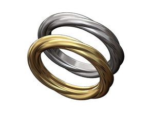 klassisch geflochten Seil Hochzeit Engagement Profil Ring unauffällig Mode Schmuck druckbar Gold Silber Sterling Luxus Zubehör modern minimalistisch einfach flechten 3d print model - Mito3D