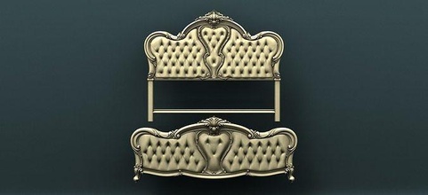 classic carved bed 9 decor ornament interior architectural decoration cnc gold wood jewellery art house 3d print model - Mito3D