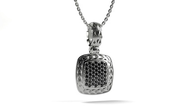 classic chain medium square pendant jewelry necklace jewellery pendants 3d print model - Mito3D