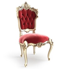 classique chaises élégant luxe velours tapisserie antique rétro trône mode fauteuil cuir salon chaise empereur maison meubles 3d print model - Mito3D