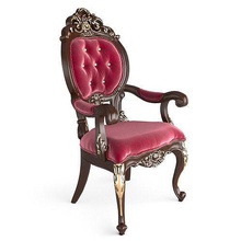classique chaises tapisserie élégant rétro antique luxe mode meubles cuir rococo sièges siège barocco ancien sculpté salon chaise bras décoratif rayure fauteuil maison 3d print model - Mito3D
