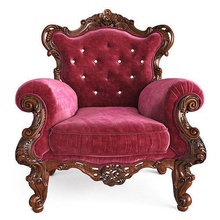 classique chaises tapisserie antique meubles fauteuil orné baroque trône luxe rétro mur miroir salon chaise forgeron Galerie intérieur empereur maison 3d print model - Mito3D