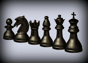 classic chess set game rook bishop pawn queen king knight pieces parts challenge games toys board 3d print model - Mito3D