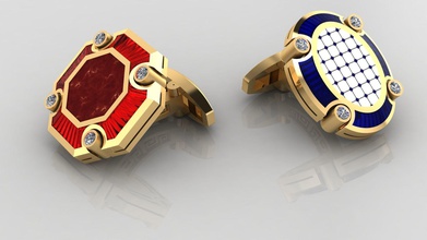 klasik kol düğmeleri Antik Roma altın gümüş yazdırılabilir platin taşlar elmaslar mücevher takı parlak modern moda yaratıcı sterlin 3d print model - Mito3D