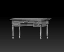 classic desk decoration office table vintage forniture house furniture 3d print model - Mito3D