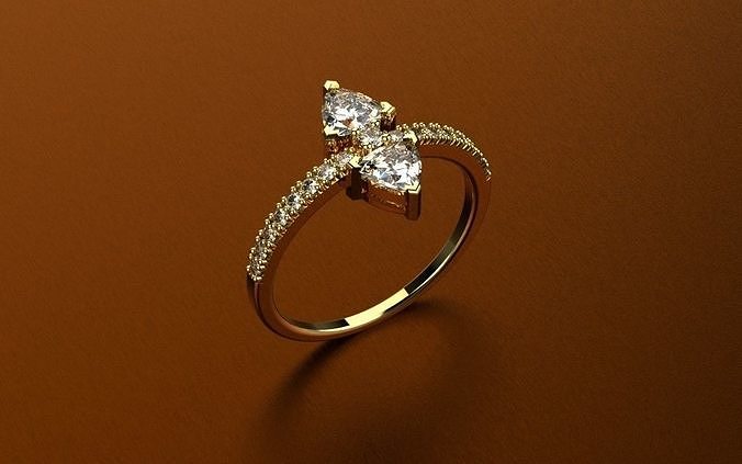 classique diamants bague 3d bijoux an 397 conception pendentif boucle d'oreille bracelet engagement impression joyas anillos colgantes pendientes tiffany luxe précieux diamant anneaux 3D print model - Mito3D