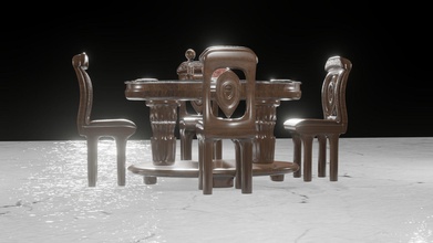 clásico de la mesa comedor muebles asiento presidente banco interior tabla restaurante hotel madera art familia casa cocina 3d print model - Mito3D