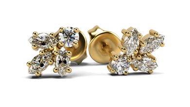 classique et élégant boucles d'oreilles bijoux des les pierres précieuses le diamant pierre précieuse 3d print model - Mito3D