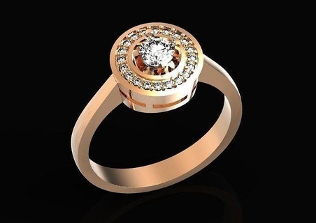 clássico elegante anel pedra 502 ouro diamante casamento jóia prata joalheria original moda gracioso volta steinohrringe rondes argolas 3d print model - Mito3D