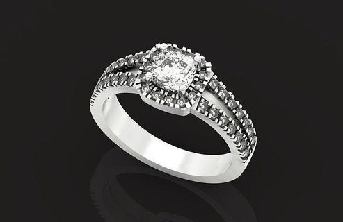 classique engagement bague diamant coussin 616 bijoux or sterling mariage brillant Lignes original soirée élégant branché gracieux anneaux 3d print model - Mito3D