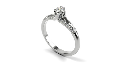 klassischer Verlobungsring Schmuck classic engagement ring solitaire diamond Hochzeit Ringe 3d print model - Mito3D