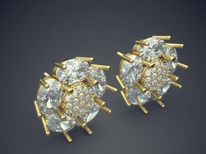 clásico flor conformado femenino pendientes oro joya joyería anillo anillos Boda compromiso diamante brillante canalla platino imprimible plata diseño 3d print model - Mito3D